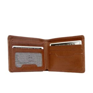 TufTox FlapView Slim Leather Wallet for Men - Vintage Mustard